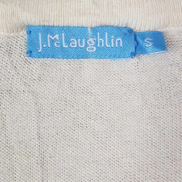 J McLaughlin Cardigan Sweater Cream Small Vacation Gold Chain Blair Gossip Girl - Picture 4 of 9